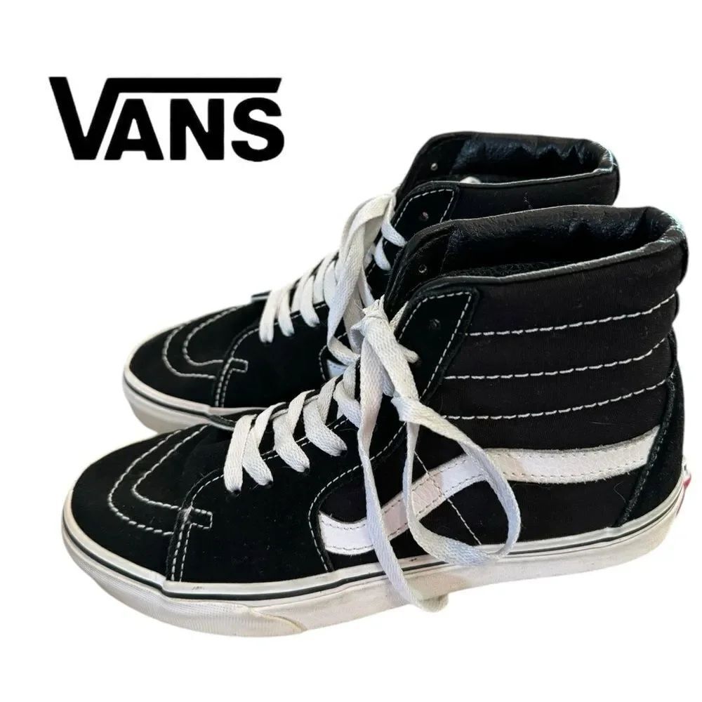 Vans Off The Wall Men's Women's Unisex Old Skool Hi-Top Black Sneakers  6  7.5